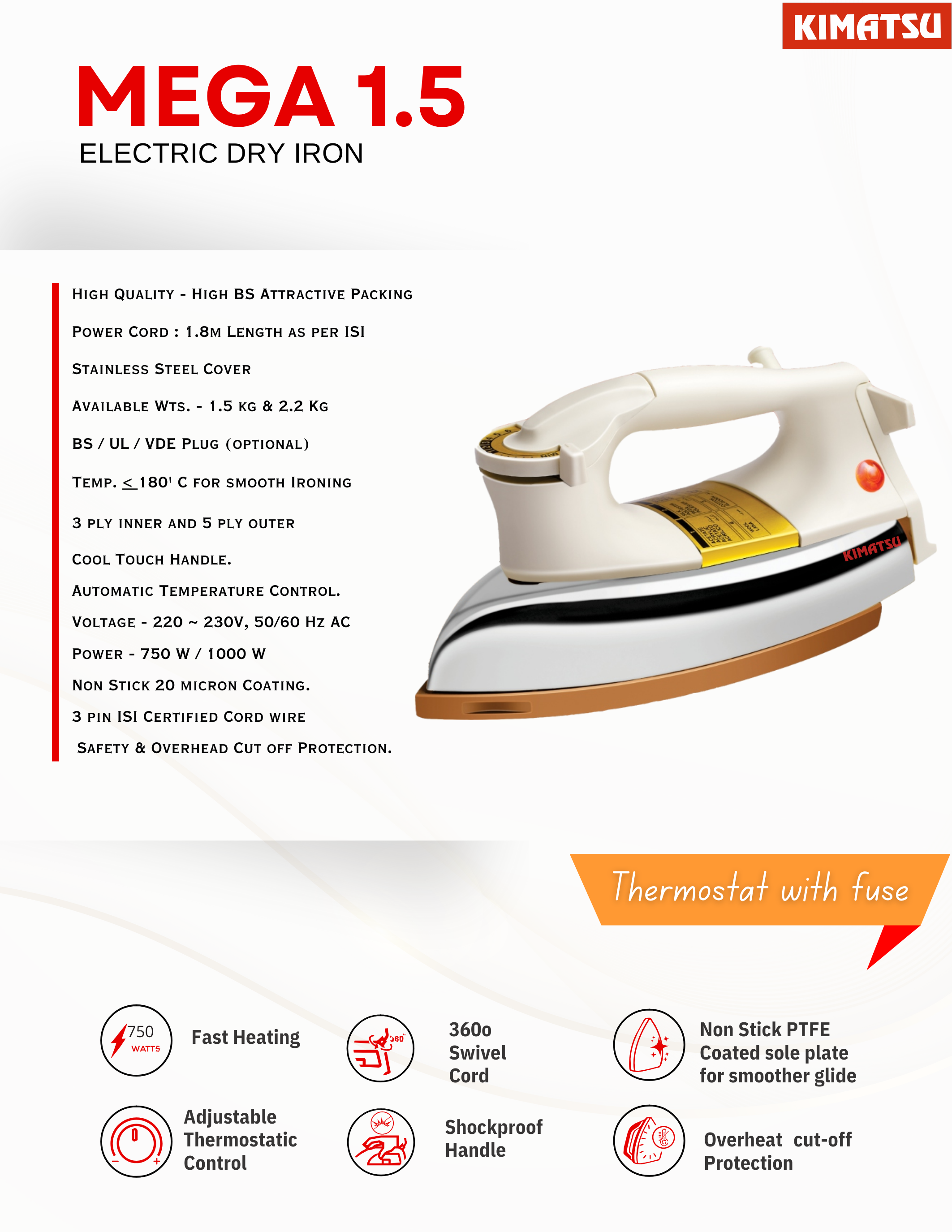 Electric Dry Iron- PLANCHA