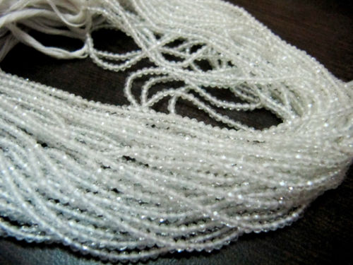 Natural White Topaz 2mm Rondelle Faceted Beads Strand 13 inch long