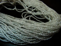 Natural White Topaz 2mm Rondelle Faceted Beads Strand 13 inch long