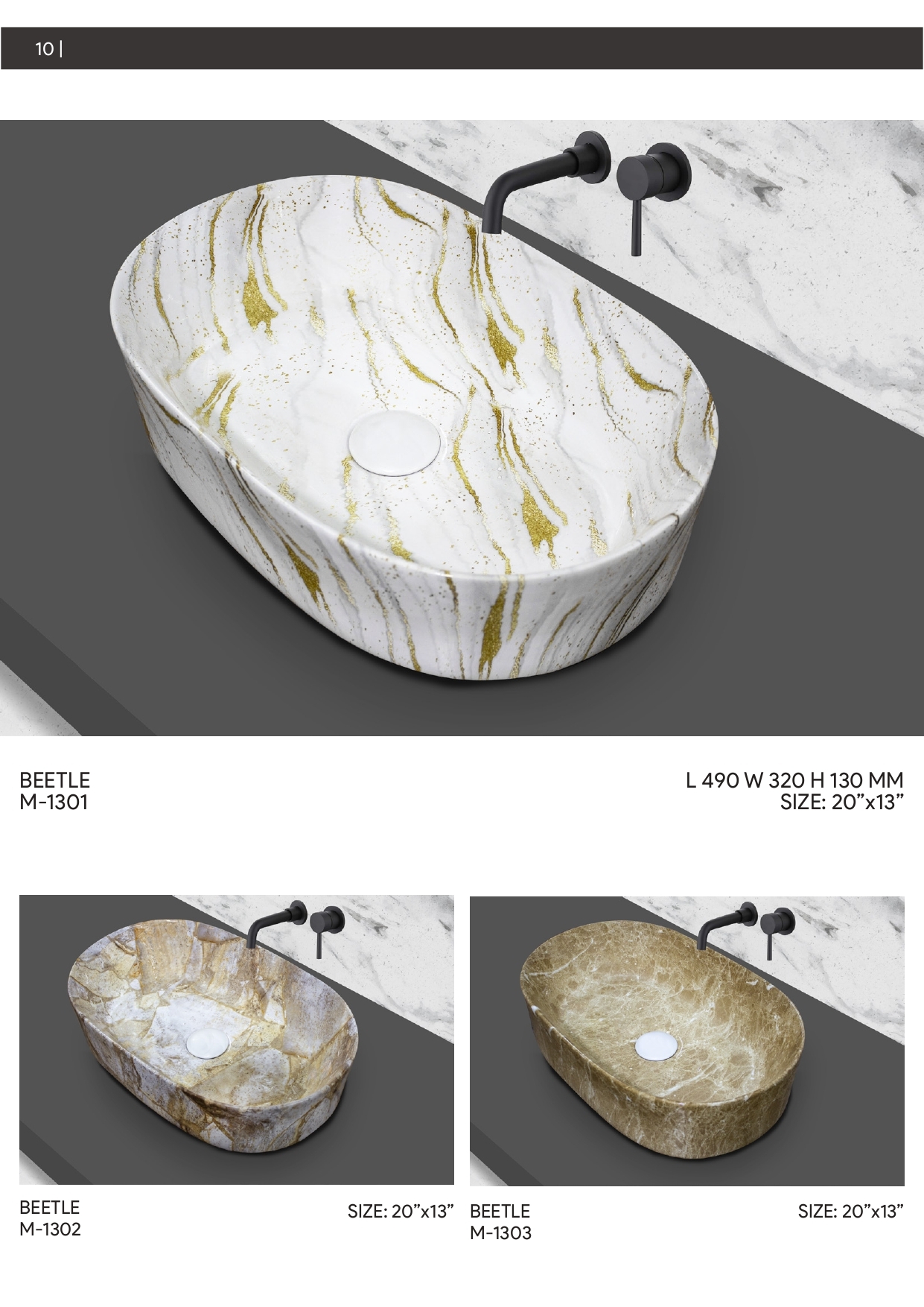 Marble Table Top Basin P7 to P12