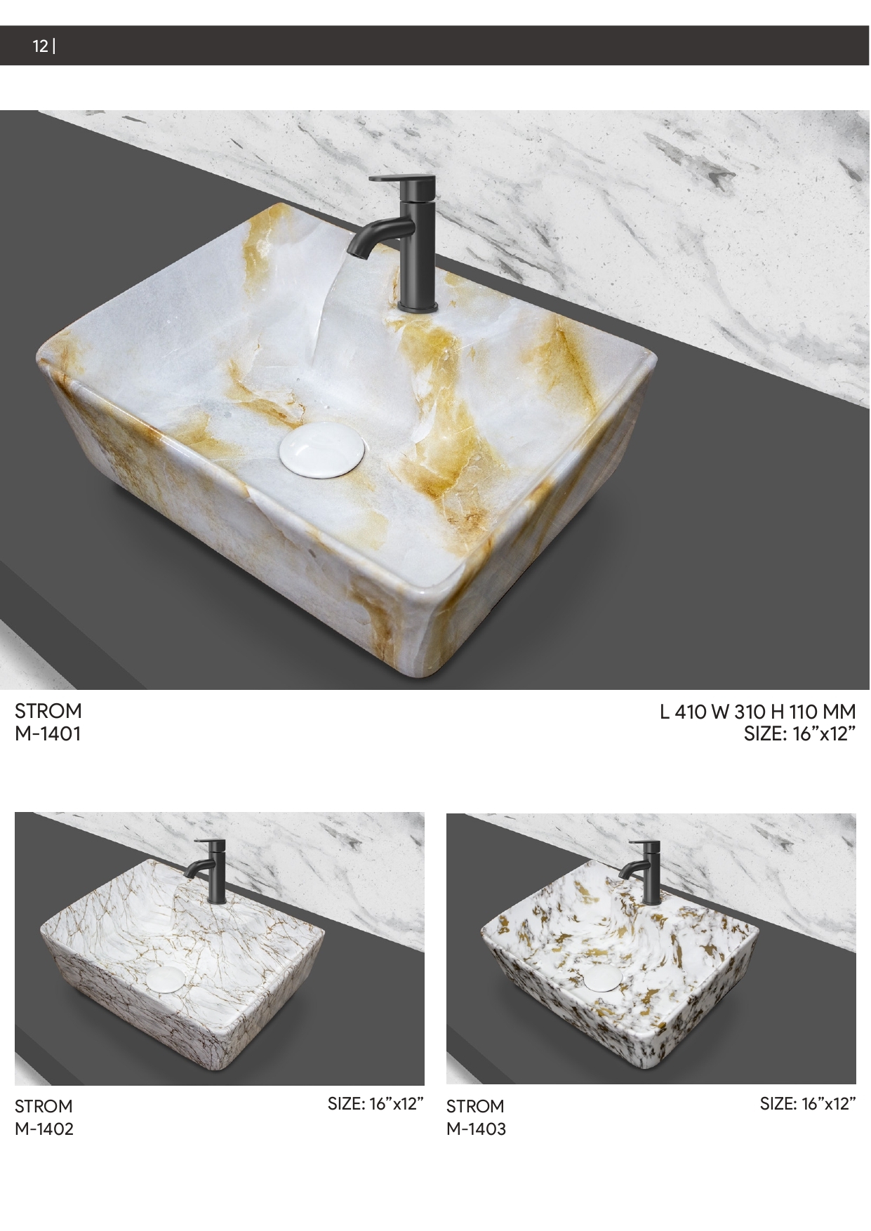 Marble Table Top Basin P7 to P12