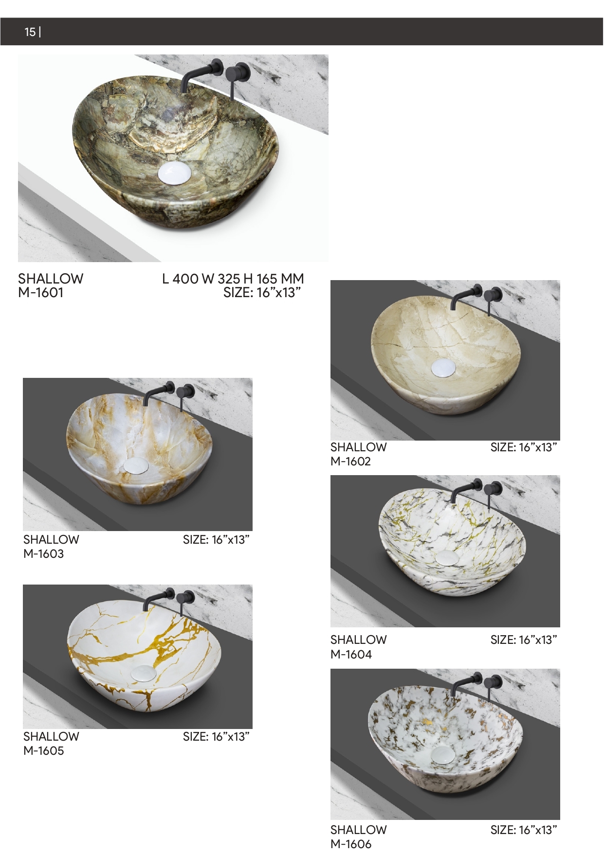 Marble Table Top Basin P13 to P18