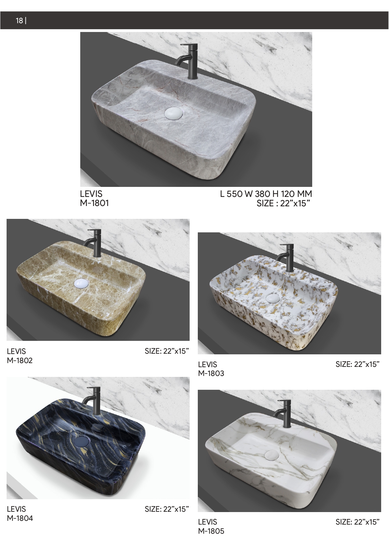 Marble Table Top Basin P13 to P18