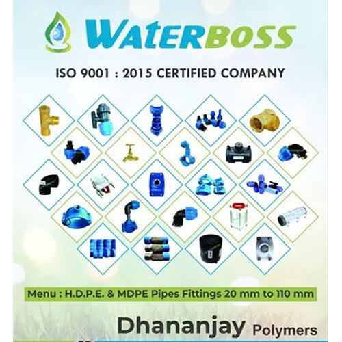 20mm to 110mm Waterboss Blue Mdpe Pipe Fittings - Plastic, Round, Blue & Black | Pre-Galvanized, 1-Year Warranty