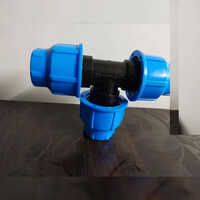 Pp Compression Fittings Tee - Round Section Shape, Painted Finish | Blue & Black Colors, Durable Pp Material, 1-year Warranty