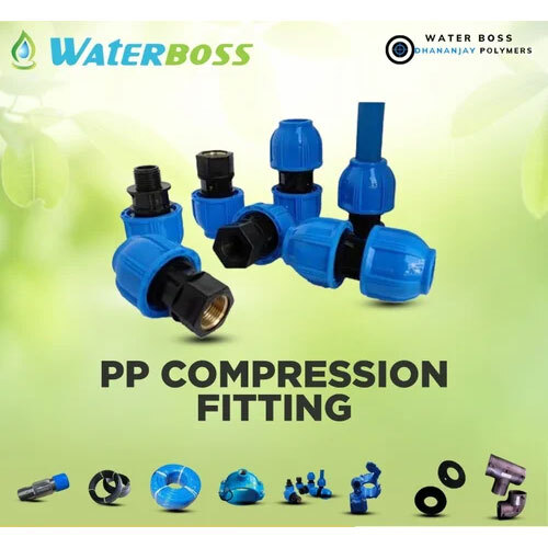 DHANANJAY POLYMERS Pp Compression Pipe Fittings - Pp Round Shape Blue & Black | 1 Year Warranty Painted Surface Treatment
