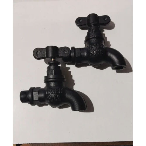 Waterboss Cast Iron Black Ci Bib Cock 400 Gms For Fittings - Other Metal Type, Satin Finish, Black Color | Durable Design for Versatile Applications