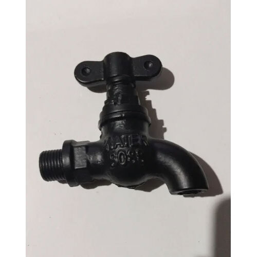 Concealed Stop Cock Ci Stopcock, For Bathroom Fitting - Cast Iron 15mm | Satin Finish, Black Color