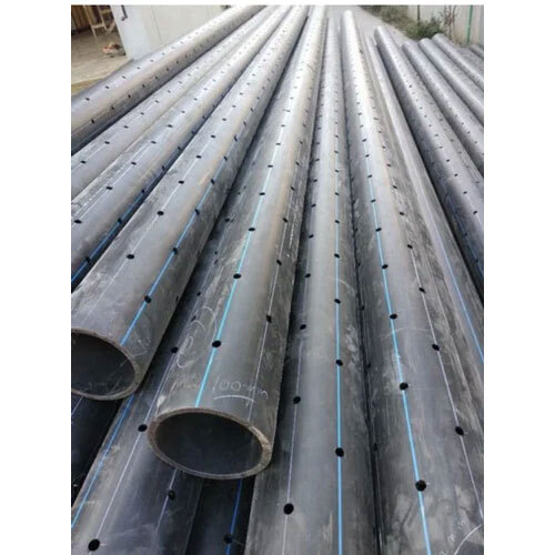 DHANANJAY POLYMERS 20M TO 315MM Black Perforated HDPE PIPE - HDPE, 20M to 315MM, Gray Color, 3mm Thickness, Round Shape | Industrial Application, Good Quality