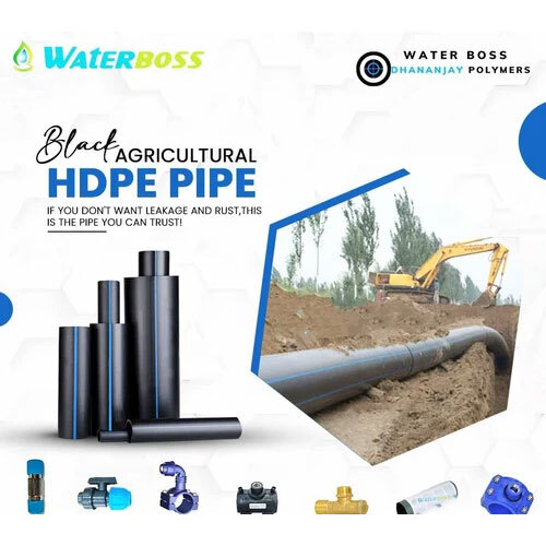 Solar Water Pump HDPE PIPES Agricultural - HDPE Material, Round Shape, Blue & Black Color | 1 Year Warranty, Good Quality, Industrial Application