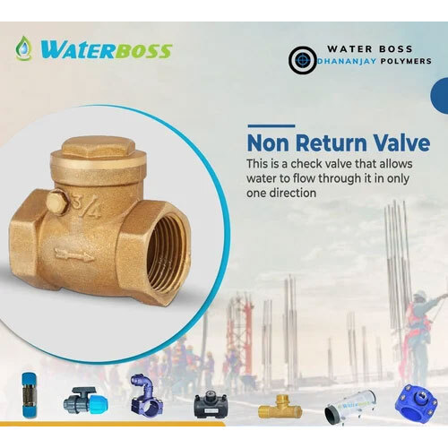 WATERBOSS SS Non Return Valve - Stainless Steel, All Size, Golden Color | Industrial Usage for Water Management