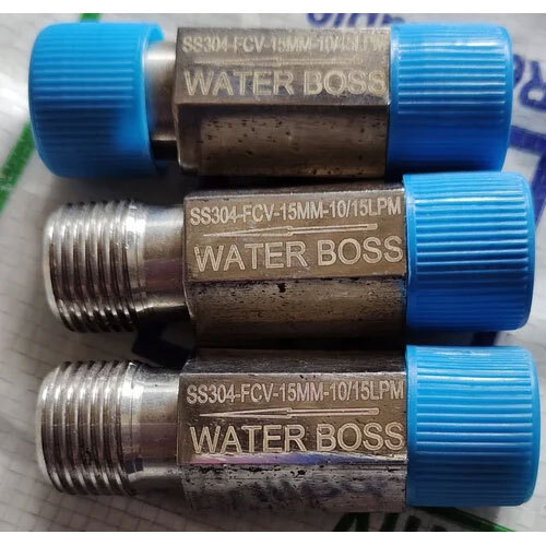 SS Water FCV SS 316 NRV Flow Control Valves, Stainless Steel - 1/2 Inch Port Size, Blue Color | Industrial Application for Water Media