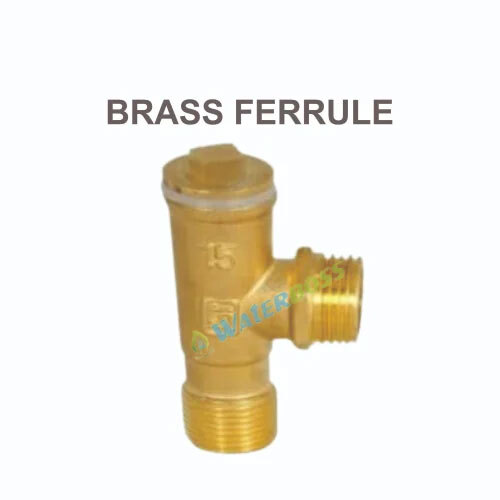 20mm Water Brass Ferrules - Brass, 1/2 Inch Size, Golden Color | Industrial Application, 1 Year Warranty