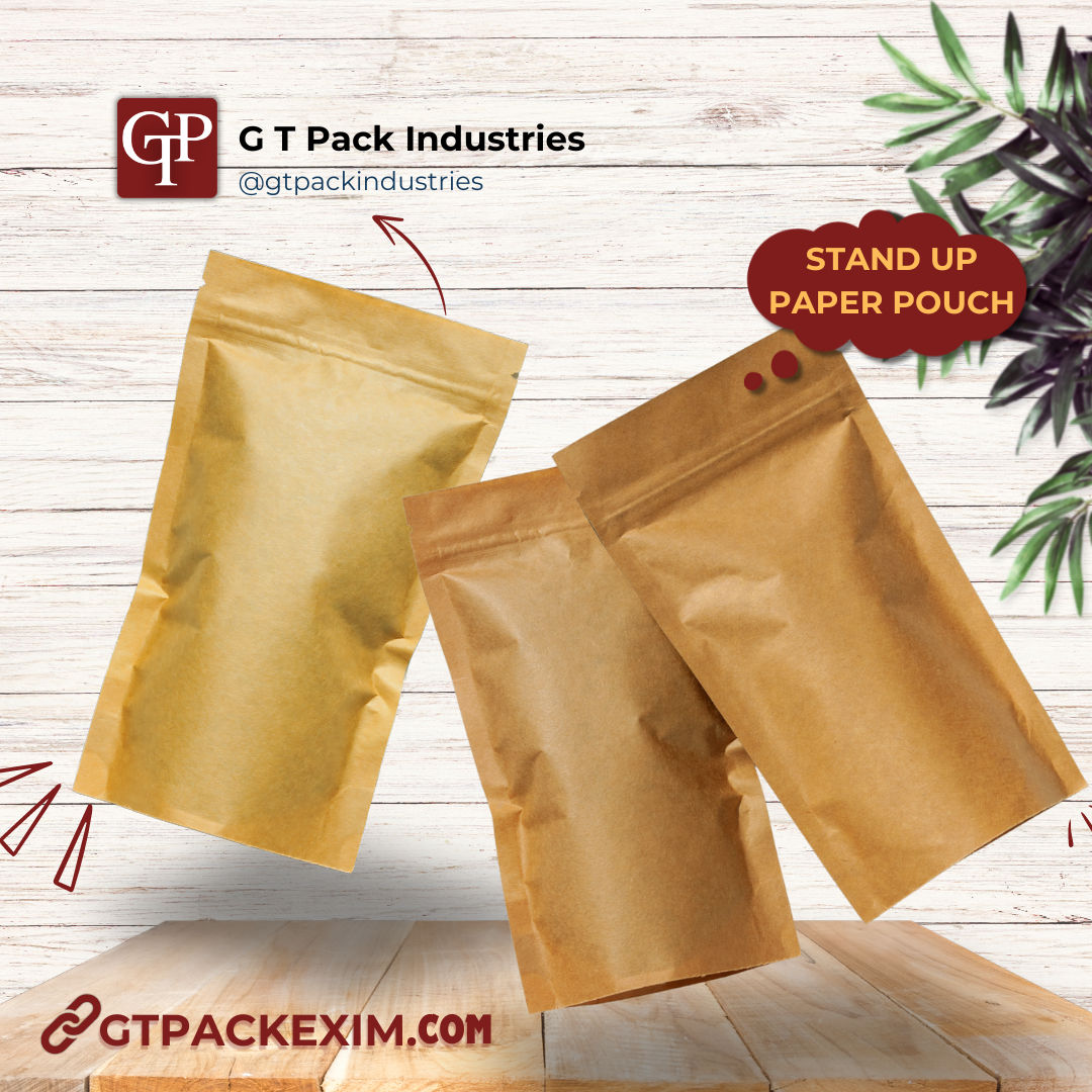 Kraft Paper Stand Up Pouch with Zipper - Eco-Friendly Food Packaging