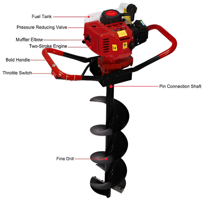 One Man Operated Earth Auger with 8 inch Auger Bit