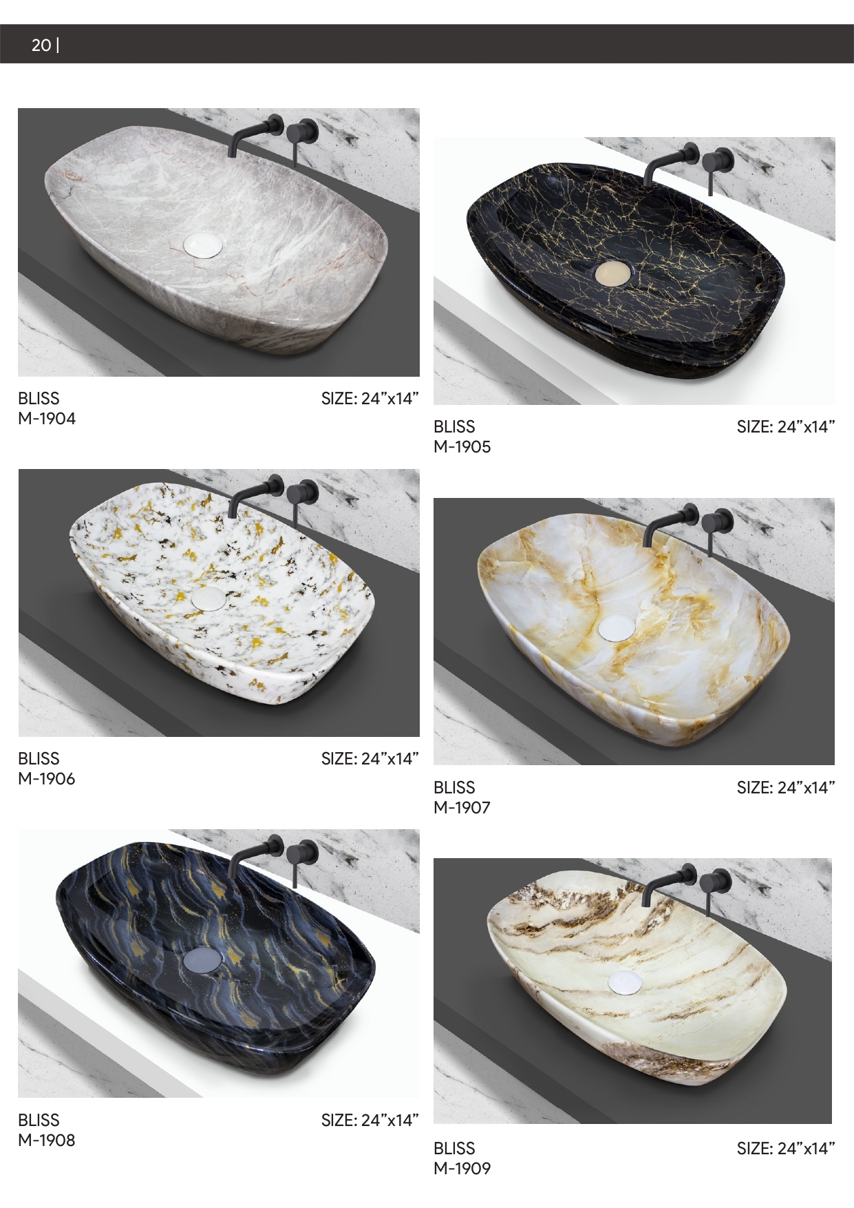 Marble Table Top Basin P21 to P26