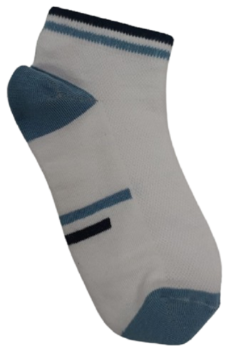 WHITE WITH SKY BLUE ANKLE SOCKS