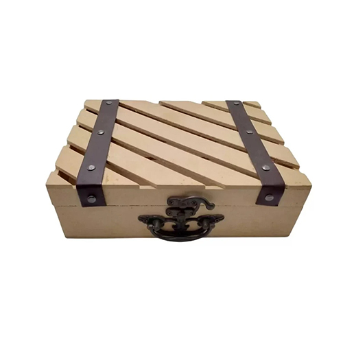 MDF Canvas Fabric Box With Leatherette Strips