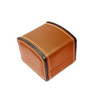 Leatherette Watch Box - 10x8cm, Brown Color, Matte Lamination Finish, Soft Interior For Protecting Watches