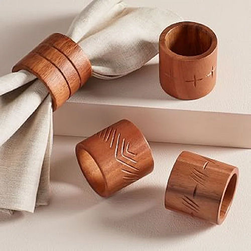 Wooden Napkin Ring - Color: Brown