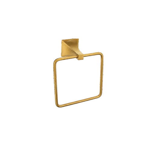 Brushed Gold Towel Ring - Color: Golden