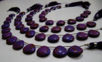 Purple Copper Turquoise Heart Shape Plain14-15mm Beads Strand 8 Inches Long - Material: Stone