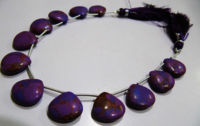 Purple Copper Turquoise Heart Shape Plain14-15mm Beads Strand 8 inches Long