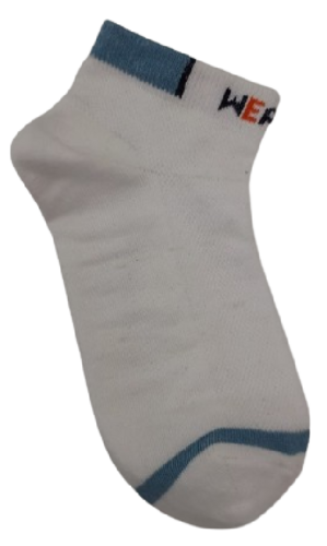 white wear me with blue stipe ankle socks