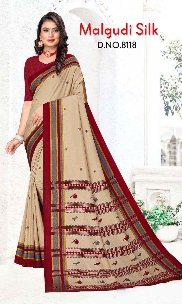 Uniform Malgudi Silk Saree