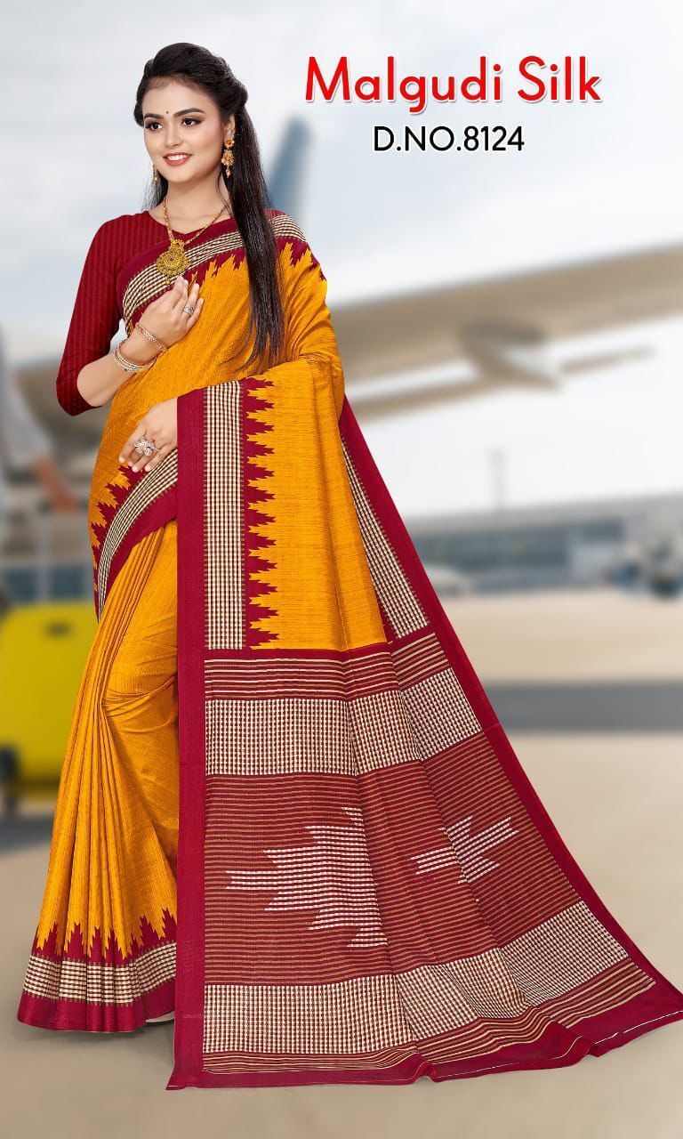 Uniform Malgudi Silk Saree