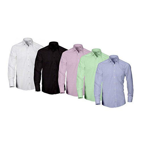 Mens Formal Shirts - High-Quality Cotton, Available in Sizes S to XL, Plaid Pattern for All Seasons, Washable and Comfortable