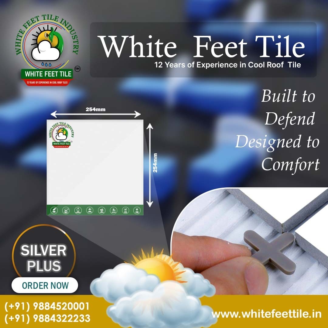 white feet - cool roof tiles - silver plus