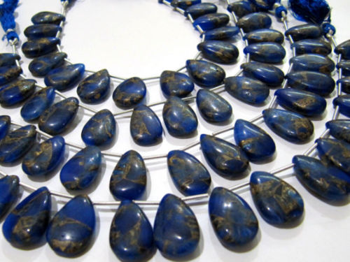 Blue Lapis Oyster Copper Turquoise Pear Shape10x16To12x20mm Strand 8''