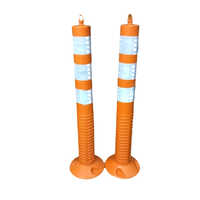 Pvc Flexible Spring Post - 750mm Size, Bright Orange Color | High Quality Pvc Material, Impact-resistant Design For Dangerous Medians