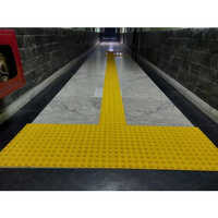Blind People Pu Tactile Tiles - Stainless Steel, 300*300*7.3mm, Yellow Coating | Designed For Safe Navigation In Public Spaces