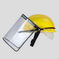 Pvc Safety Helmet With Face Shield - Color: Yellow