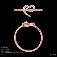 Heart Diamond Ring - Round Real Diamond, 14kt Gold, 1.4gm | Timeless Elegance With Unparalleled Brilliance And Classic Appeal