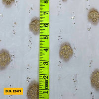 Top-Quality Georgette Jacquard Fabric with Gold Thread Work at Best Prices