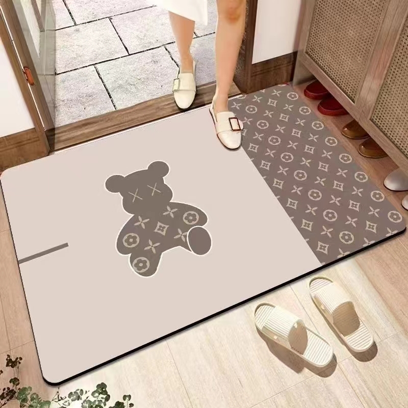 Quick-Drying Super-Absorbent Anti-Slip Diatomite Bath Mat for Bathroom Kitchen Living Room