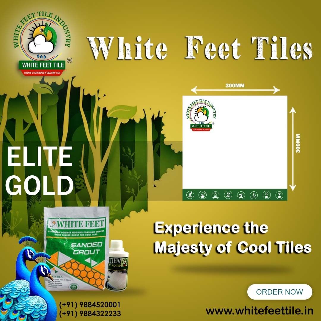 white feet - cool roof tiles - solar reflective tiles