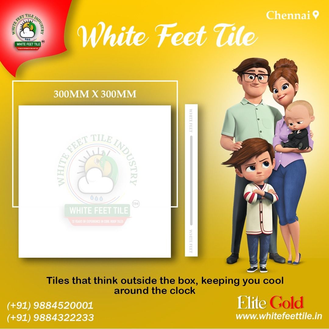 white feet - cool roof tiles - solar reflective tiles