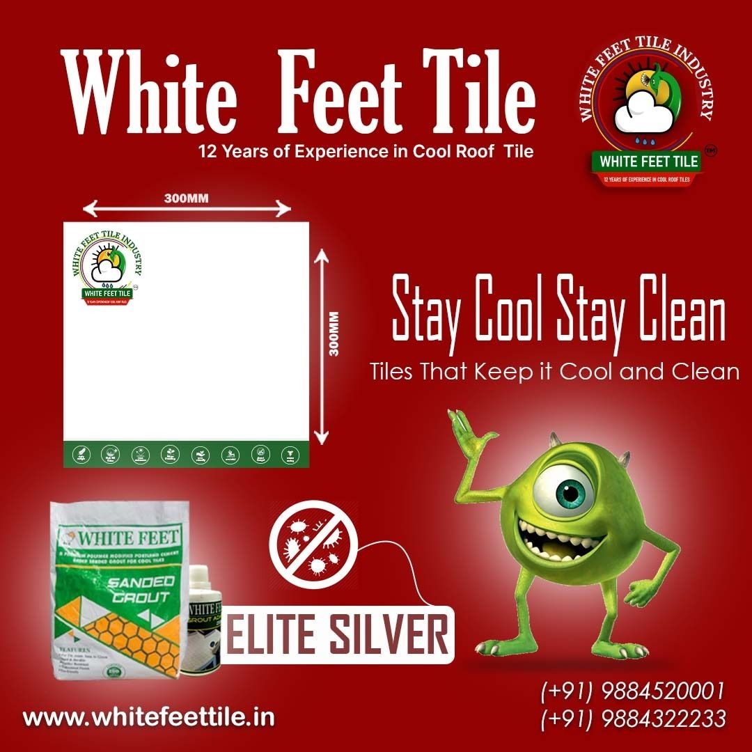 white feet - cool roof tiles - clay white tiles