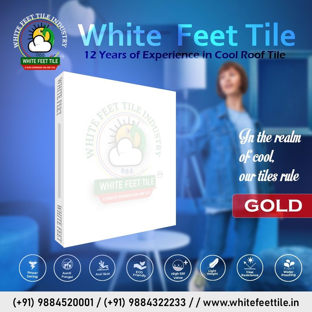 white feet - cool roof tiles - glossy roof tiles