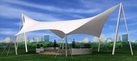Tensile Structures - Ms Frame, Pvc Cover | Modular White Waterproof Outdoor Shade For Houses & Commercial Spaces, 1 Year Warranty