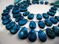 Sky Blue Oyster Turquoise Pear Shape Plain 10x16 To 12x20mm Beads Strand 8''long