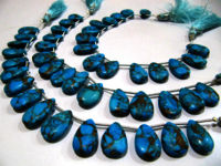 Sky Blue Oyster Turquoise Pear Shape Plain 10x16 To 12x20mm Beads Strand 8''long