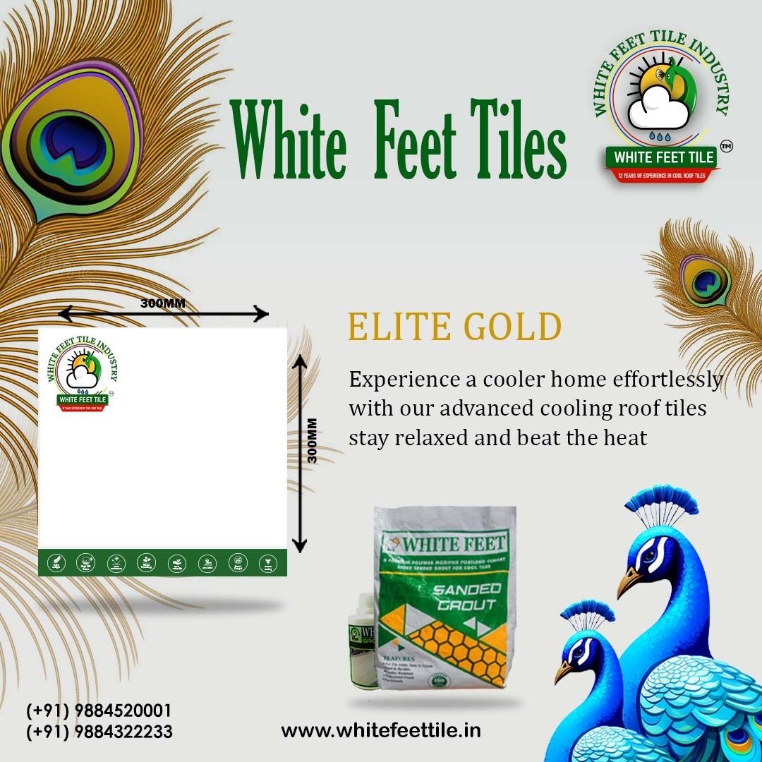 white feet - cool roof tiles - electricity saving roof tiles