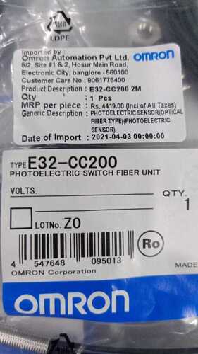 OMRON PHOTOELCTRIC SWITCH FIBER UNIT, E32-CC200