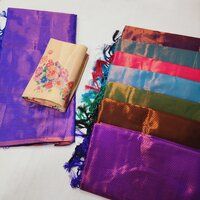 Uppada Tissue Sarees With Handwork Blouse