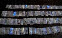 Natural White rainbow Moonstone Baguette Shape 15-20mm Beads strand 8''long